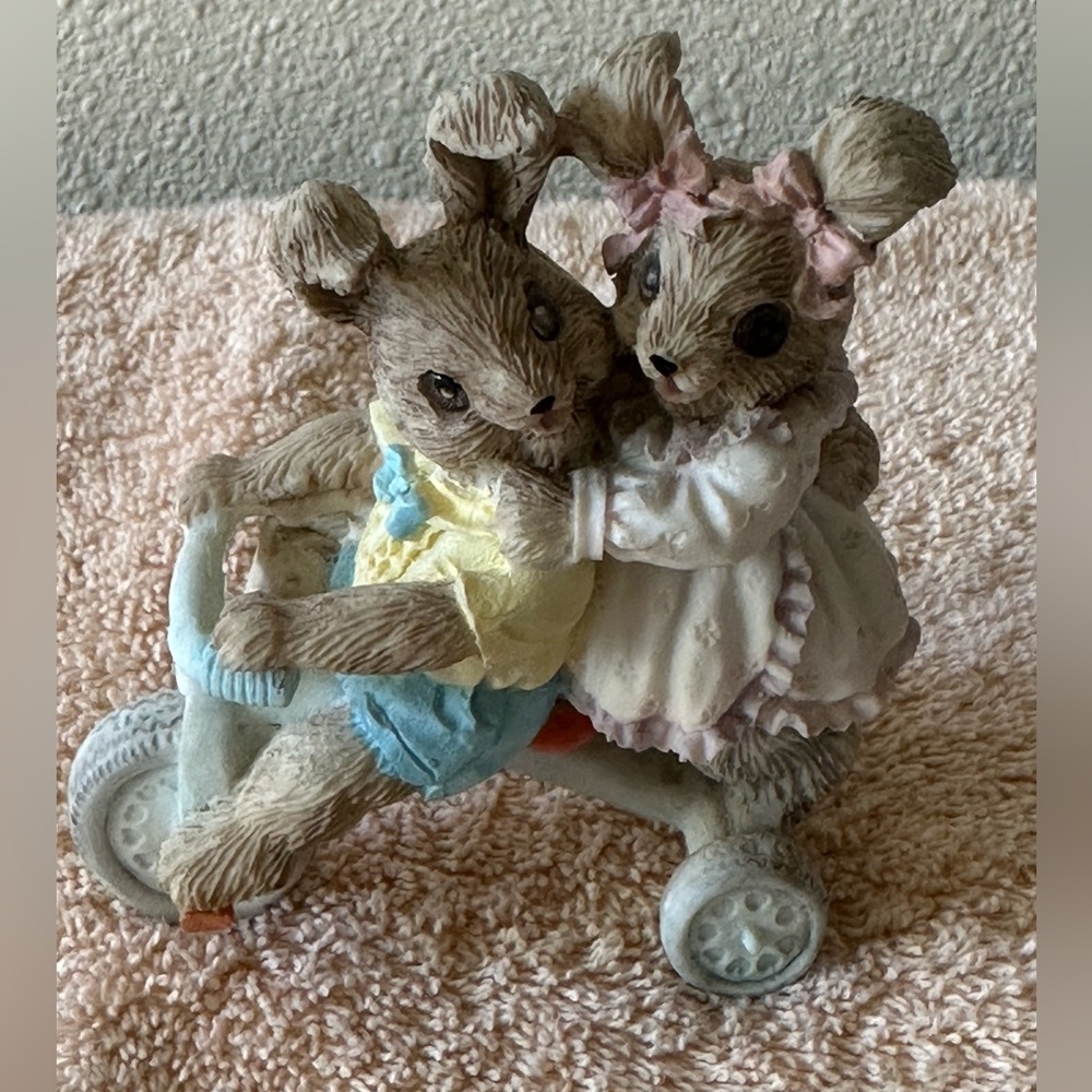 Vintage 1991 Mervyn’s Bunnies Riding a Tricycle.